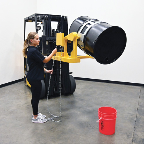 Fork Mounted Drum Carrier, For 55 US Gal. (45.8 Imperial Gal.) Auto-Cam