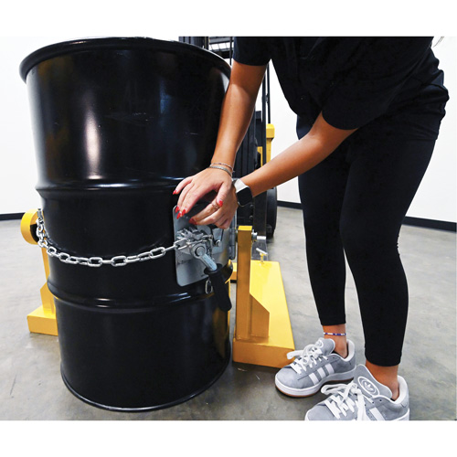 Fork Mounted Drum Carrier, For 55 US Gal. (45.8 Imperial Gal.) Auto-Cam