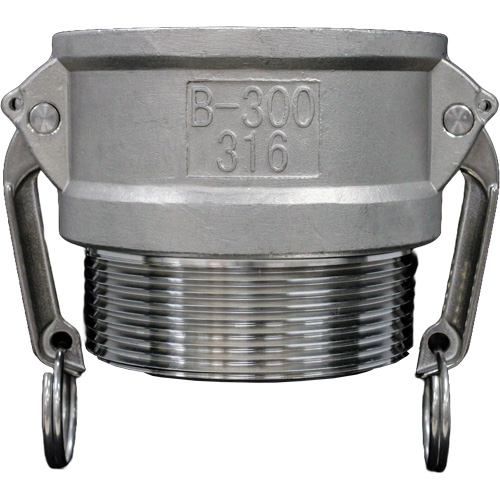 Cam & Groove Coupling, Stainless Steel, Type B, 3/4", Male NPT, 250 PSI Auto-Cam