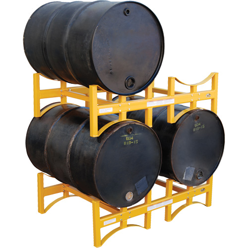 Porte-barils empilable en acier, 2 barils, Capacit&eacute; de 1600 lb, 45-1/2" la x 29-7/8" p x 12-3/4" h Auto-Cam