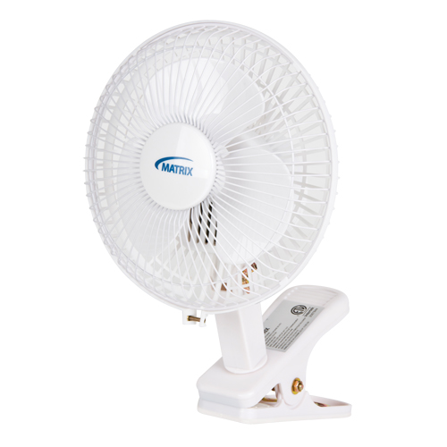 Clip-On & Desk Fan, 6" Diameter, 2 Speeds Auto-Cam