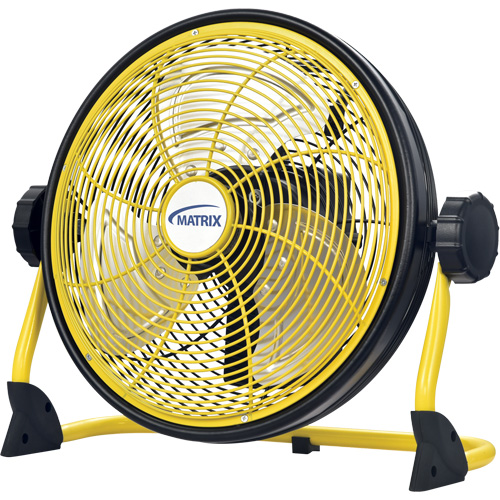 Rechargeable Indoor/Outdoor Fan with USB port, Commercial, Variable Speed, 12" Diameter Auto-Cam