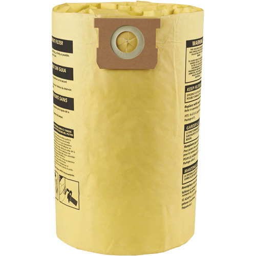 Sacs filtrants pour d&eacute;bris secs jetables &agrave; haute efficacit&eacute; de type J, 15 - 22 gal US Auto-Cam
