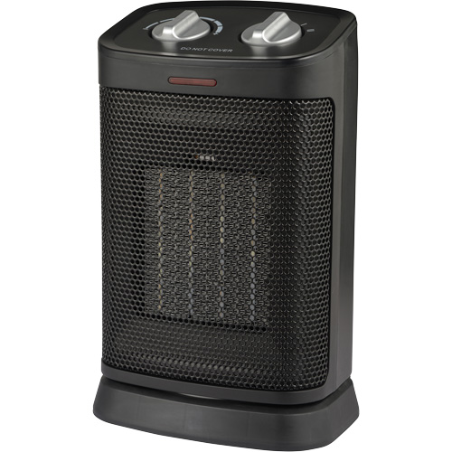 Oscillating Heater, Ceramic, Electric, 5200 BTU/H Auto-Cam