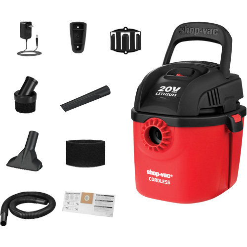 Cordless Wet/Dry Vacuum, 20 V, 1 gal. Capacity Auto-Cam