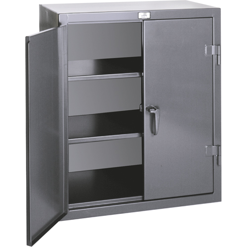 Armoires de rangement hauteur comptoir, Acier, 2 Tablettes, 36" h x 36" la x 20" P, Gris Auto-Cam