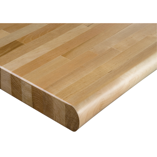 Laminated Hardwood Workbench Top, 60" W x 36" D, Bullnose Edge, 1-3/4" Thick Auto-Cam