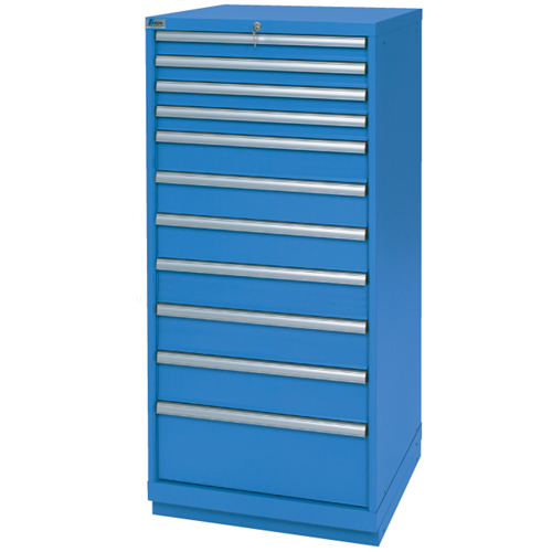 Armoires de rangement avec tiroirs, 11 tiroirs, 28-1/4" la x 28-1/2" p x 59-1/2" h, Bleu brillant Auto-Cam