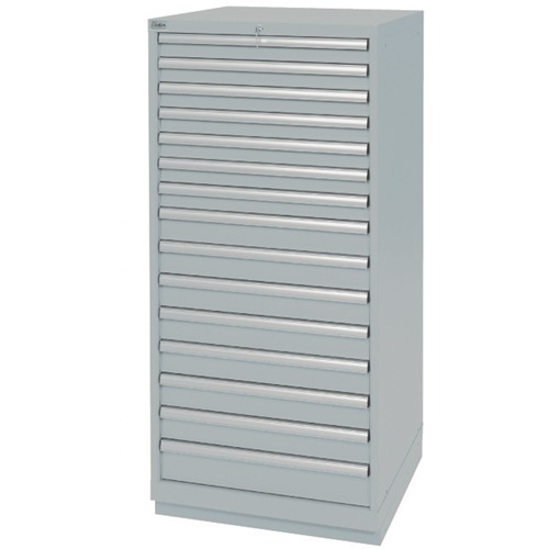 Armoires de rangement avec tiroirs, 15 tiroirs, 28-1/4" la x 28-1/2" p x 59-1/2" h, Gris Auto-Cam