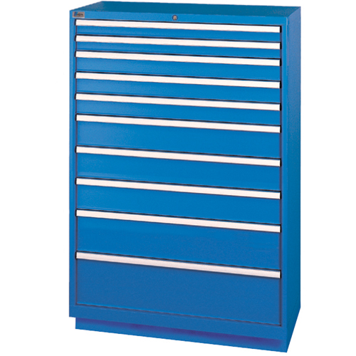 Armoires de rangement avec tiroirs, 10 tiroirs, 40-1/4" la x 22-1/2" p x 59-1/2" h, Bleu brillant Auto-Cam