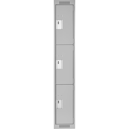 Casiers Clean Line, 3 niveaux, 12" x 18" x 72", Acier, Gris, Rivet (assembl&eacute;) Auto-Cam