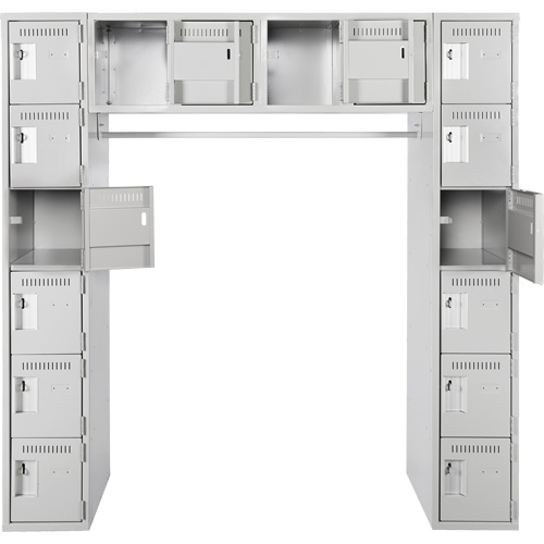 Assembled Archettes Clean Line Economy Lockers, 16 -tier, Bank of 3, 18" x 72" x 12", Steel Auto-Cam