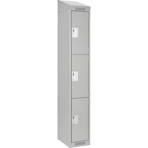 Casiers Clean Line, 3 niveaux, 12" x 18" x 78", Acier, Gris, Rivet (assembl&eacute;) Auto-Cam