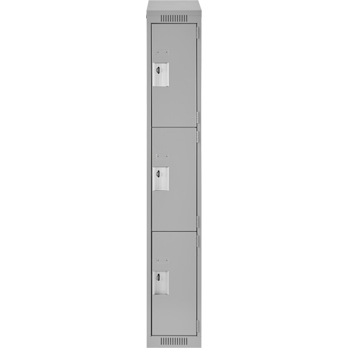 Casiers Clean Line, 3 niveaux, 12" x 18" x 78", Acier, Gris, Rivet (assembl&eacute;) Auto-Cam