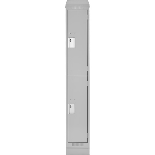 Casiers Clean Line, 2 niveaux, 12" x 18" x 82", Acier, Gris, Rivet (assembl&eacute;) Auto-Cam