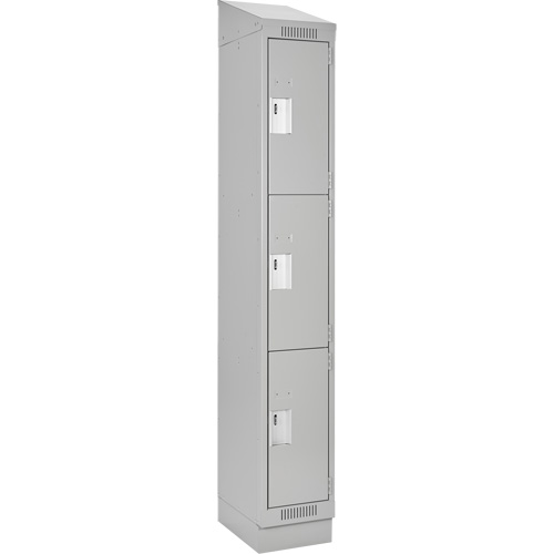 Casiers Clean Line, 3 niveaux, 12" x 18" x 82", Acier, Gris, Rivet (assembl&eacute;) Auto-Cam