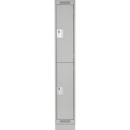 Casiers Clean Line, 2 niveaux, 12" x 18" x 76", Acier, Gris, Rivet (assembl&eacute;) Auto-Cam