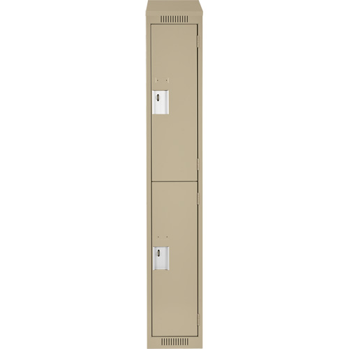 Casiers Clean Line, 2 niveaux, 12" x 18" x 78", Acier, Beige, Rivet (assembl&eacute;) Auto-Cam