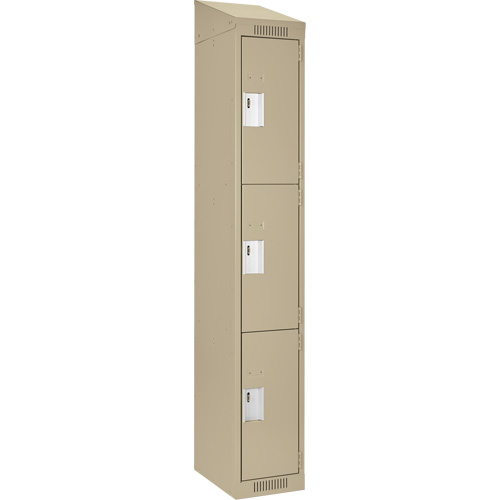Casiers Clean Line, 3 niveaux, 12" x 18" x 78", Acier, Beige, Rivet (assembl&eacute;) Auto-Cam