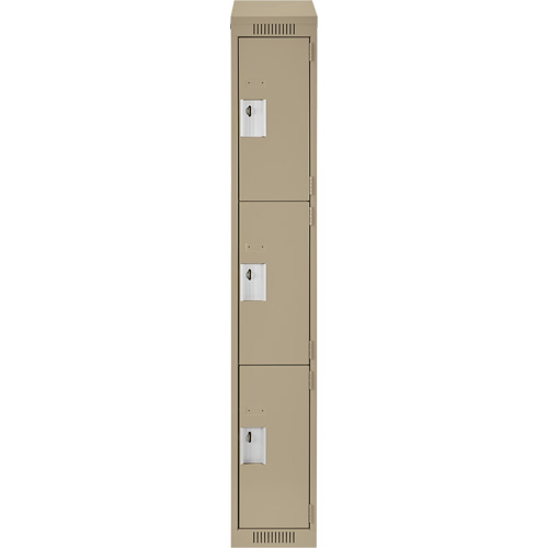 Casiers Clean Line, 3 niveaux, 12" x 18" x 78", Acier, Beige, Rivet (assembl&eacute;) Auto-Cam