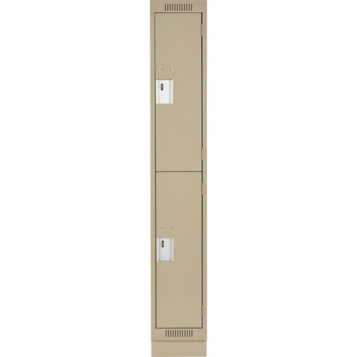 Casiers Clean Line, 2 niveaux, 12" x 18" x 76", Acier, Beige, Rivet (assembl&eacute;) Auto-Cam