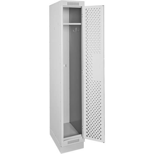 Casiers Clean Line, 12" x 12" x 76", Acier, Gris, Rivet (assembl&eacute;), Perfor&eacute; Auto-Cam