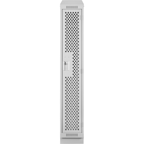 Clean Line Lockers, 12" x 18" x 82", Steel, Grey, Rivet (Assembled), Perforated Auto-Cam