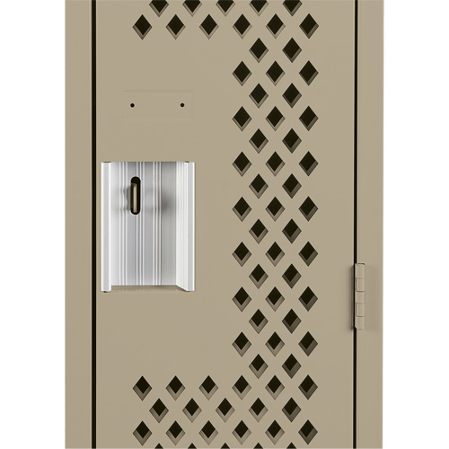 Clean Line Lockers, 12" x 12" x 72", Steel, Beige, Rivet (Assembled), Perforated Auto-Cam