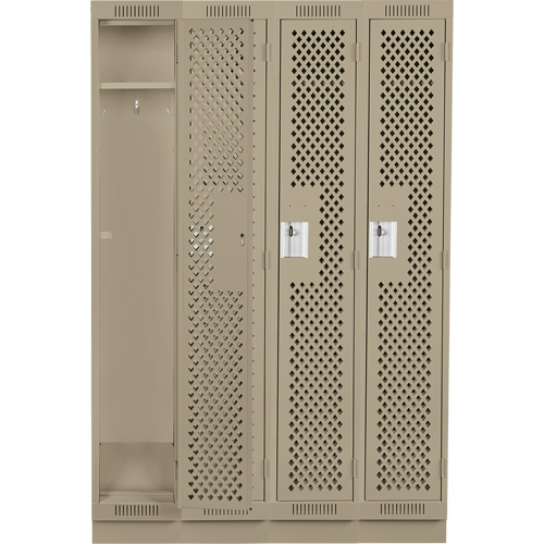 Casiers Clean Line, Bloc de 4, 48" x 12" x 76", Acier, Beige, Rivet (assembl&eacute;), Perfor&eacute; Auto-Cam