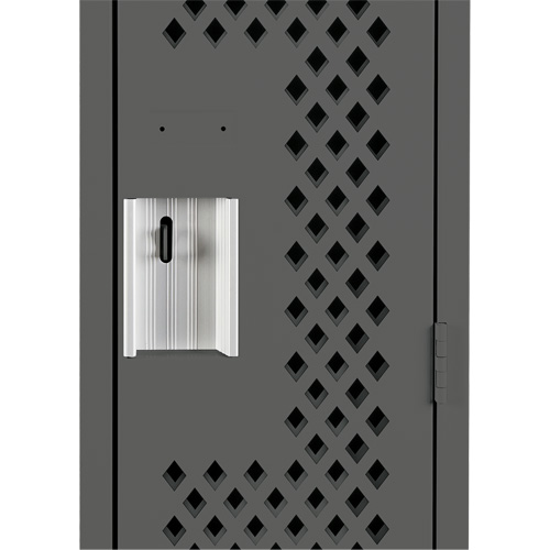 Clean Line Lockers, Bank of 3, 36" x 12" x 72", Steel, Charcoal, Rivet (Assembled), Perforated Auto-Cam