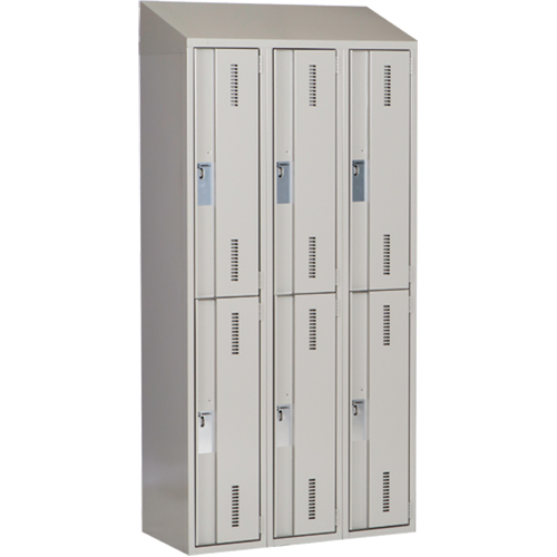 Casiers robustes Concorde, 2 niveaux, Bloc de 3, 36" x 18" x 78", Acier, Gris, Soud&eacute; (assembl&eacute;) Auto-Cam