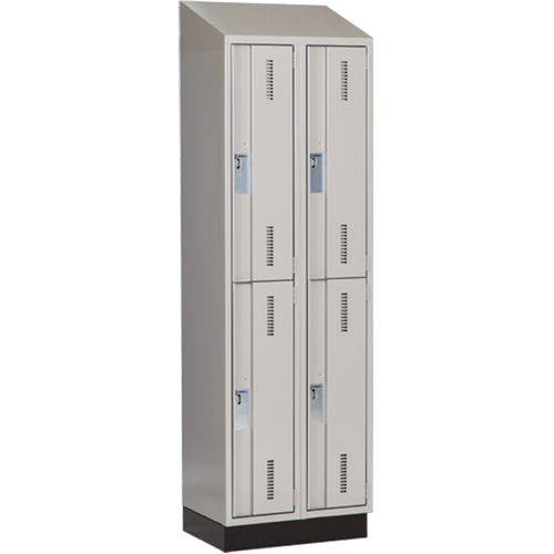 Casiers robustes Concorde, 2 niveaux, Bloc de 2, 24" x 18" x 82", Acier, Gris, Soud&eacute; (assembl&eacute;) Auto-Cam