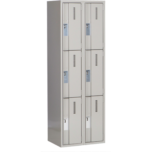 Casiers robustes Concorde, 3 niveaux, Bloc de 2, 24" x 18" x 72", Acier, Gris, Soud&eacute; (assembl&eacute;) Auto-Cam