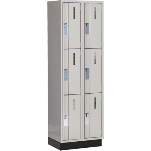 Casiers robustes Concorde, 3 niveaux, Bloc de 2, 24" x 18" x 76", Acier, Gris, Soud&eacute; (assembl&eacute;) Auto-Cam