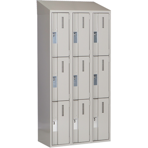 Casiers robustes Concorde, 3 niveaux, Bloc de 3, 36" x 18" x 78", Acier, Gris, Soud&eacute; (assembl&eacute;) Auto-Cam