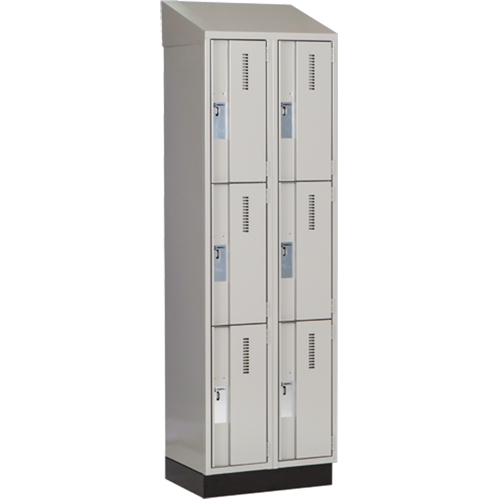 Casiers robustes Concorde, 3 niveaux, Bloc de 2, 24" x 18" x 82", Acier, Gris, Soud&eacute; (assembl&eacute;) Auto-Cam