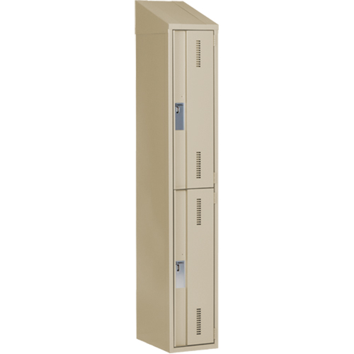 Casiers robustes Concorde, 2 niveaux, 12" x 18" x 78", Acier, Beige, Soud&eacute; (assembl&eacute;) Auto-Cam