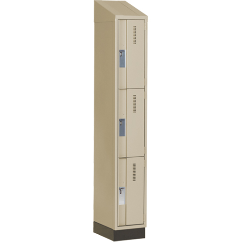 Casiers robustes Concorde, 3 niveaux, 12" x 18" x 82", Acier, Beige, Soud&eacute; (assembl&eacute;) Auto-Cam