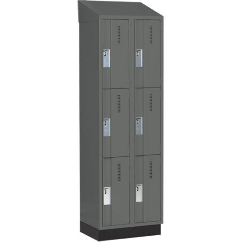 Casiers robustes Concorde, 3 niveaux, Bloc de 2, 24" x 18" x 82", Acier, Charbon, Soud&eacute; (assembl&eacute;) Auto-Cam