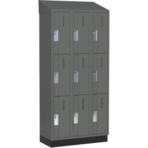 Casiers robustes Concorde, 3 niveaux, Bloc de 3, 36" x 18" x 82", Acier, Charbon, Soud&eacute; (assembl&eacute;) Auto-Cam