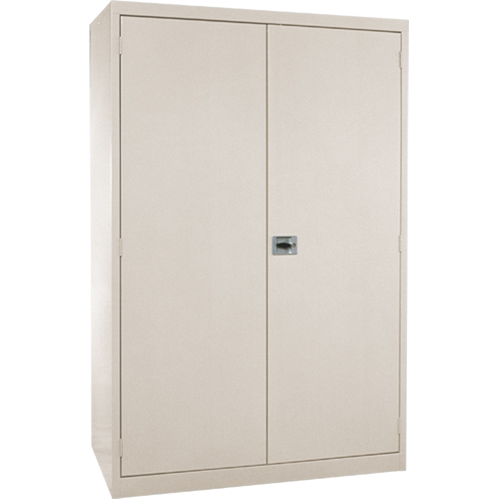 Deep Hi-Boy Storage Cabinet, Steel, 4 Shelves, 72" H x 36" W x 24" D, Beige Auto-Cam