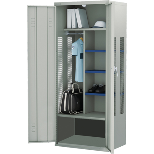 Gear Locker, Steel, 36" W x 24" D x 72" H, Grey Auto-Cam