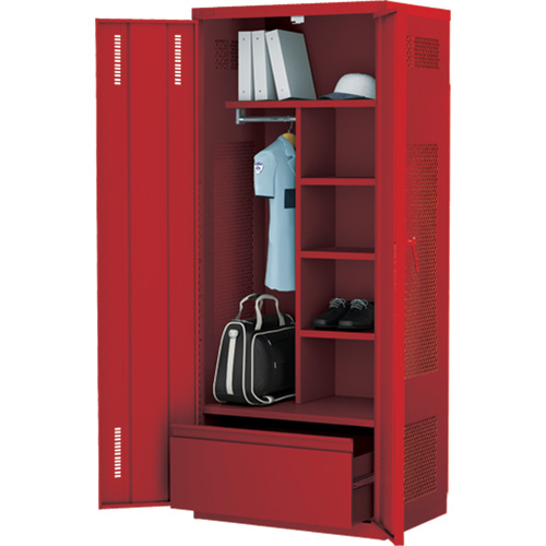 Casier de luxe pour &eacute;quipement, Acier, 36" la x 24" p x 72" h, Rouge Auto-Cam
