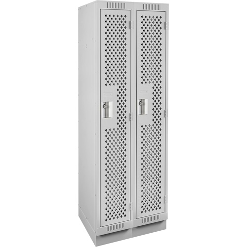 Casiers Clean Line, Bloc de 2, 24" x 12" x 76", Acier, Gris, Rivet (assembl&eacute;), Perfor&eacute; Auto-Cam