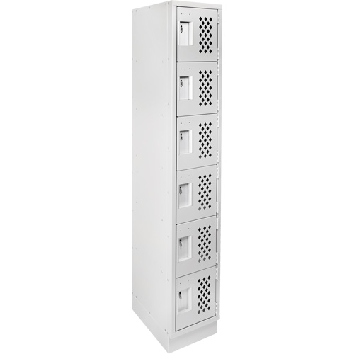 Assembled Lockerettes Clean Line Perforated Economy Lockers, 6 -tier, 18" x 72" x 12", Steel Auto-Cam