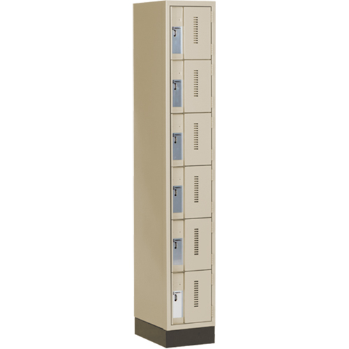 Casiers robustes Concorde, 6 niveaux, 12" x 18" x 76", Acier, Beige, Soud&eacute; (assembl&eacute;) Auto-Cam