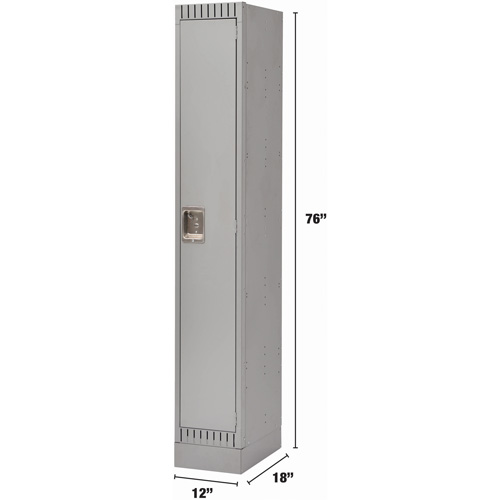 Lockers, 12" x 18" x 76", Steel, Grey, Knocked Down Auto-Cam