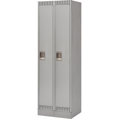 Assembled Lockers, Bank of 2, 24" x 18" x 72", Steel, Grey, Rivet (Assembled) Auto-Cam