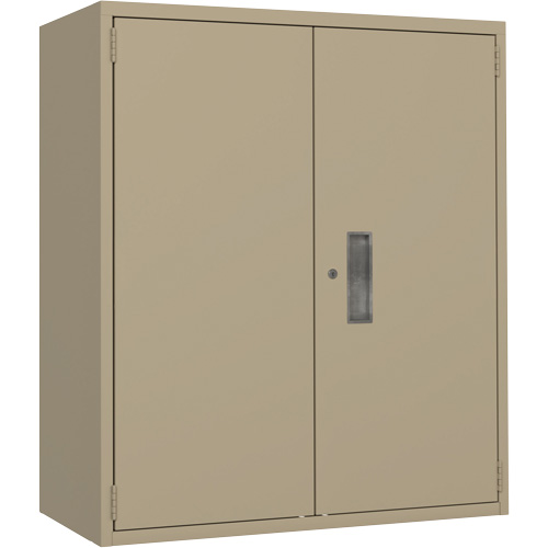 Lo-Boy Storage Cabinet, Steel, 2 Shelves, 40" H x 36" W x 18" D, Beige Auto-Cam