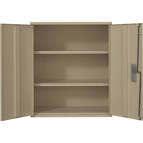 Lo-Boy Storage Cabinet, Steel, 2 Shelves, 40" H x 36" W x 18" D, Beige Auto-Cam